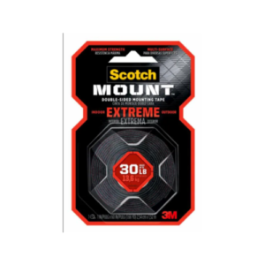 3M 414H Scotch-Mount Extreme Double-Sided Mounting Tape, 2.54 cm x 1.52 m – Black