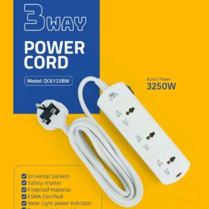 3 Way Power Cord Extension Socket with Single Switch Universal Extension Lead Universal power strip Universal
