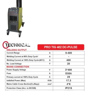 PRO TIG 402 DC-PULSE – TIG Welding Machine Water Cooled – Joosha Three-phase TIG