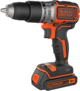 Black & Decker BL188KB-QW 18V Brushless Hammer Drill with 2 x 1.5Ah Batteries and Case