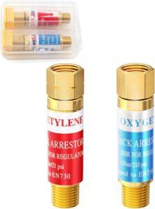 Oxygen / Acetylene Flashback Arrestor Set, Regulator End, 9/16-18 B Size