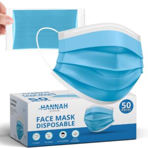 Disposable 3-Ply Face Mask, Blue, 50 pcs