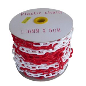 Warrior Plastic Safety Chain, 6 mm, 18.5 m, Red / White