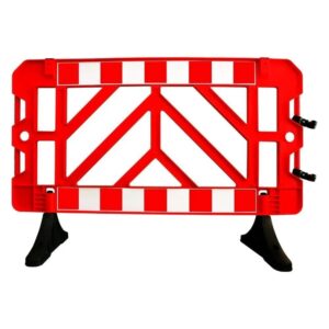 Plastic Safety Barrier 1.5 m with Reflective Tape, Red