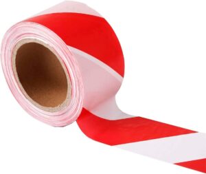 Warning Barrier Tape, Red / White