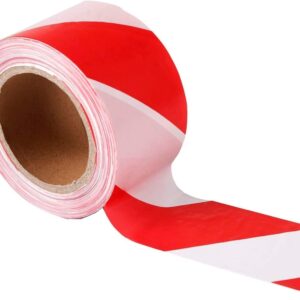 Warning Barrier Tape, Red / White