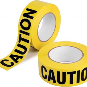 Yellow Caution Tape, 3 inch x 1000 ft, 2 Pack