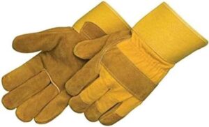 Safety Leather Hand Gloves, Yellow