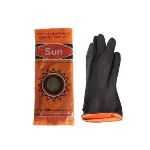 SUN B100 Latex Rubber Gloves, Black