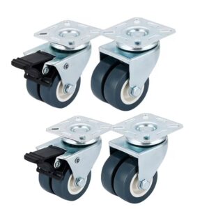 Heavy Duty Swivel Caster Wheels with Brakes, 4 Pack