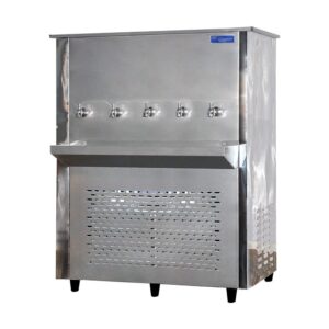 Super General 125 Liters 5 Tap Water Cooler SGCL125T5, High Capacity Cooling 125 Gallons Per Hour, Five Convenient Water Taps, Durable Steel Construction, 108x127x69cm(WxDxH), Silver