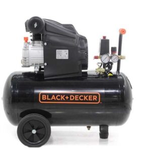 Black & Decker Air Compressor with 50 Litre Tank, 2HP Pump, Powerful Performance, Heavy Duty, Portable for DIY & Home Use, Black